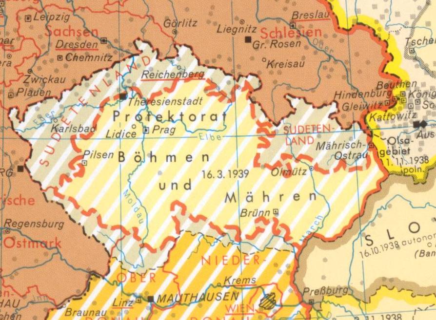 Судетская область карта 1938